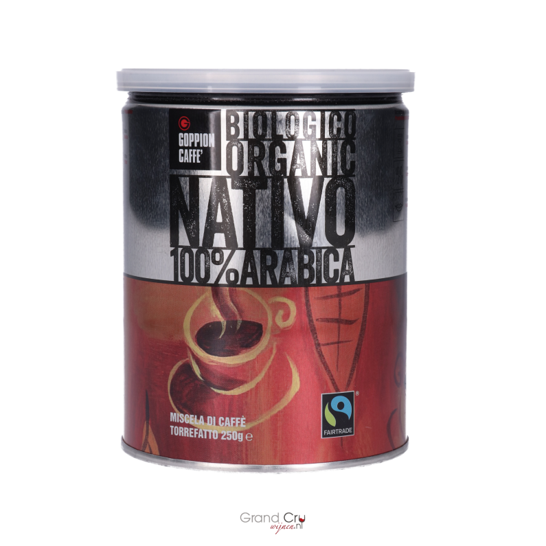 Goppion Caffè Nativo koffie blik 250 gram bonen
