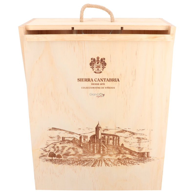 Luxe houten schuifkist 3-vaks van Sierra Cantabria