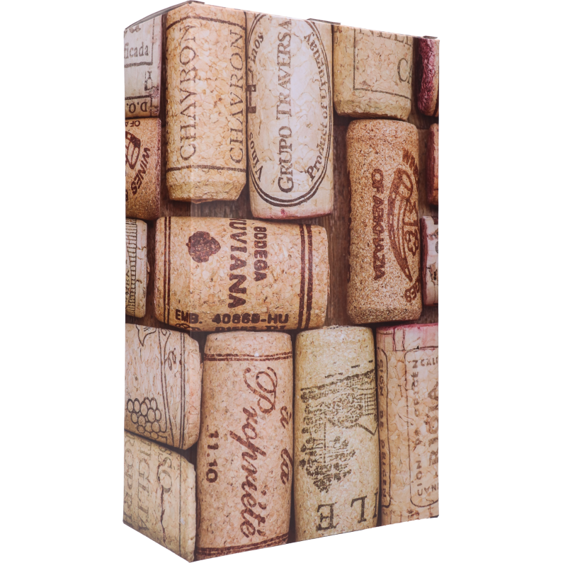 Wijnflesdoos kurk voor 2 flessen (kadoverpakking)