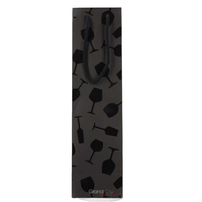 Wijnflestas Zwart Wijnglas