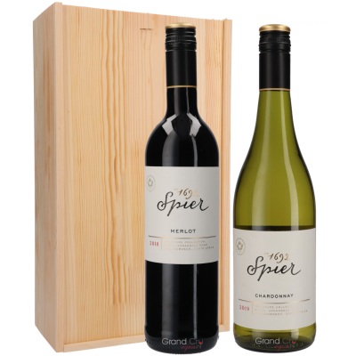 Wijnpakket Spier Estate - rood en wit in kist